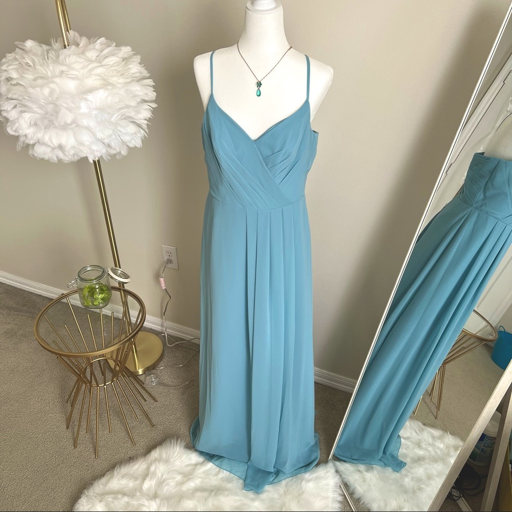 BRAND NEW W TAGS 9094 Sorella Vita Bridesmaid Dress in Evening Mist size 14